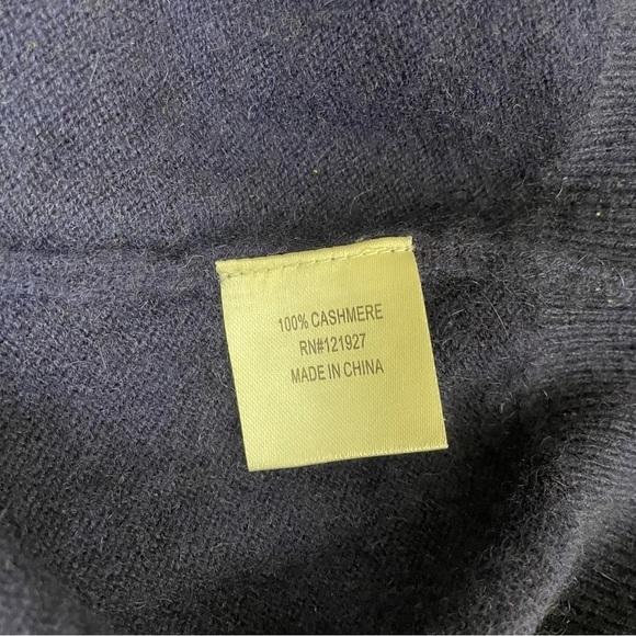 johnnie-O Men’s Ringer 100% Cashmere Lightweight Knit Sweater Navy Large - Picture 8 of 11